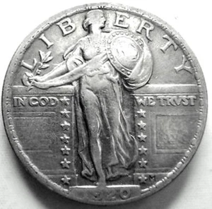 United States (U.S.A.) Quarter Dollar 1920,not mint mark         - Picture 1 of 7