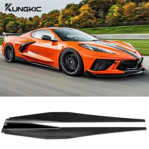Para Corvette C8 2020-2023 Faldas laterales Extensión Brillo de labios Negro Estilo 5VM 2 PIEZAS - Imagen 1 de 9