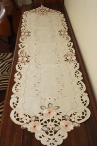 Quality embroider dinning table dressing table piano furniture Runner Beige - Picture 1 of 5