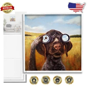 Premium 24" Framed Giclee Dog Artwork - Artistic Home Decor by Lucia Heffernan - Picture 1 of 10