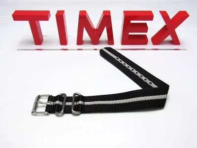 NOVO-TIMEX 20MM WEEKENDER PRETO, FAIXA DE SUBSTITUIÇÃO DE NÁILON LISTRA CINZA, ALÇA T7B893 - Imagem 1 de 3