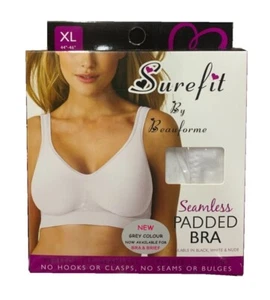 Seamless Padded Bra With Removable Pads Comfort Fit Support Pull Up Stretch Bra - Picture 1 of 7