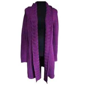 Leo & Nicole Women's Long Sleeve Open Front  Cardigan S mystic purple - Picture 1 of 5