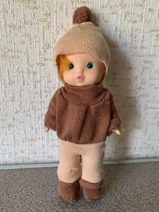 Vintage Soviet rubber toy Doll in original clothes 21 sm USSR Toy - Picture 1 of 18