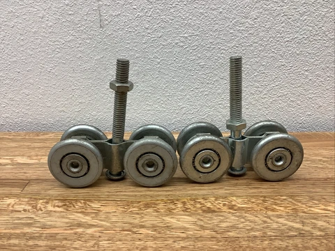 2 Stanley Barn Door Rollers 1/2 Bolt Cover