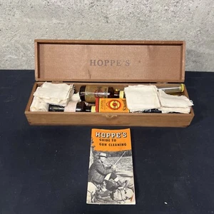 Vintage Hoppe’s Deluxe Gun Cleaning Kit Wood Case W/Contents - Picture 1 of 5
