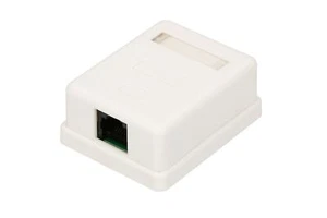 RJ45 KAT5E UTP Netzwerkdose Weiß Aufputz Netzwerkdose Extralink 1 Stück - Zdjęcie 1 z 7