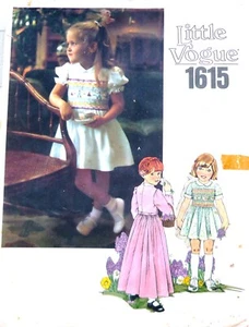 Vogue 1615 girls' smocked dress pattern uncut size 4 inc transfer sheets + insts - Picture 1 of 2