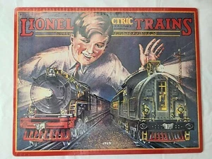 Letrero de metal estañado con cubierta de catálogo de trenes Lionel de inspiración vintage #2 - Imagen 1 de 5