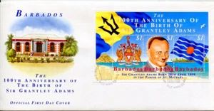 BARBADOS: Sir Grantley Adams-100th Anniversary (1998) / First Day S/S Cover FDC - Picture 1 of 1