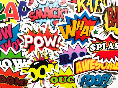 50 Comic Superhero Emote Stickers Decals For Skateboard Cars Laptop #BS