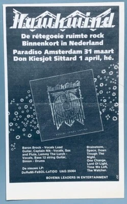 HAWKWIND 1973 original DUTCH CONCERT ADVERT DOREMI FASOL LATIDO - Image 1 of 3