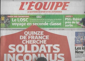 L'Equipe N º 21955 27 Agosto 2014 Quince de France / Losc / Fourcade / Pavia / - Imagen 1 de 1