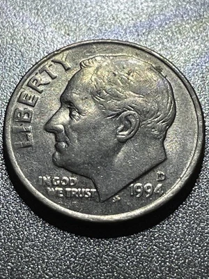 1994-D Roosevelt Dime – Possible DDR – Minor Reverse Doubling Error - Image 1 of 4