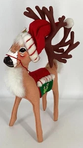 Annalee 12” Christmas Peppermint Reindeer 2008 Excellent Condition - Picture 1 of 13