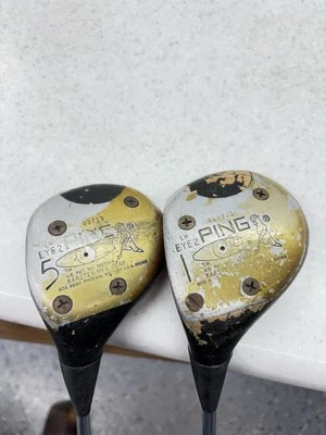 Vintage Ping Eye 2 Woods 1 & 5 Ping Left Handed Set - Image 1 of 4