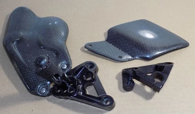 Carbon Fiber Heel Guards Billet Rearset Footpeg Brackets Ducati 1098 1198 848 - Image 1 of 4