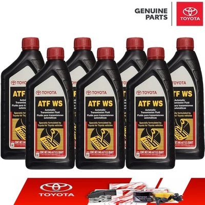Genuine Toyota ATF WS Automatic Transmission Oil Fluid ATFWS Lexus Scion 7 Quart - Image 1 of 3