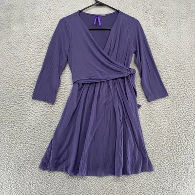 Vestido Seraphine para mujer XS púrpura envolvente lazo cintura manga 3/4 maternidad enfermería Foto 1 de 4