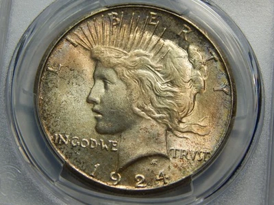 1924-S $1 Peace Dollar MS-65 PCGS, Better Date! Rare in GEM! - Image 1 of 3