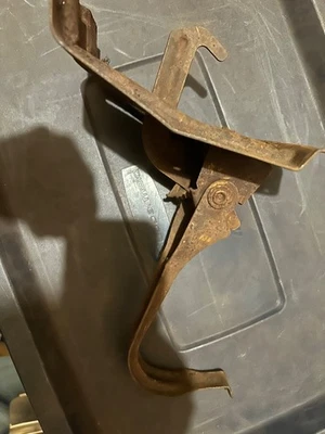 1963 Chevrolet Impala Belair front hood latch release lever mount bracket  - Image 1 of 3