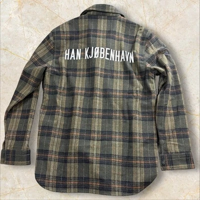 Han Kjobenhavn Army Shirt Wool Blend Plaid Shacket Size M - Image 1 of 4