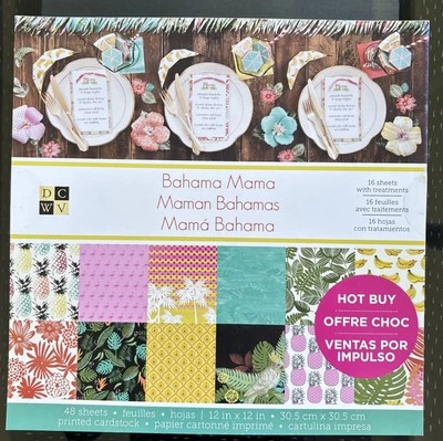 Bahama Mama by DCWV Scrapbook 12"x12" Paper Pad 48 Sheets Beach Treatments New - Image 1 of 3