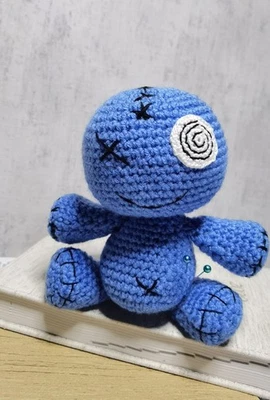 Blue Crochet Woodoo Doll Room Decor Doll Pin Cushion Doll - Image 1 of 4