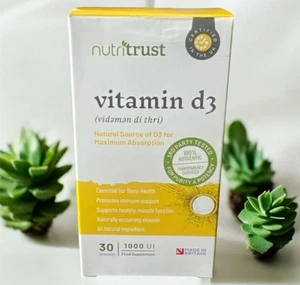 Vitamin D3 1000IU 60 Tablets | Vitamin D3 Supplement High Strength Vit D - Picture 1 of 1