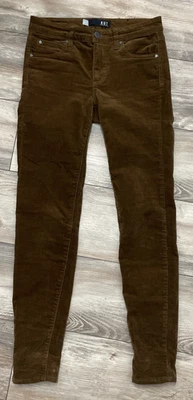 Kut from the Kloth Diana Skinny Corduroy Pants Womens Sz 0 Brown Mid Rise - Image 1 of 4