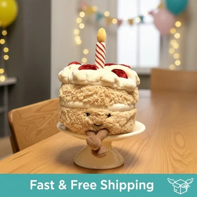 Juguetes de peluche de pastel de cumpleaños de fresa divertidos muñeca para niños como regalo de cumpleaños Foto 1 de 4