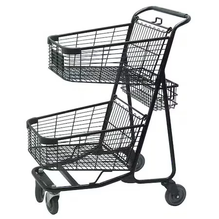 R.W. Rogers Co Rwr-Ver-5050Bk Two Tier Shopping Cart, 29 In. L, 300 Lb. - Image 1 of 1