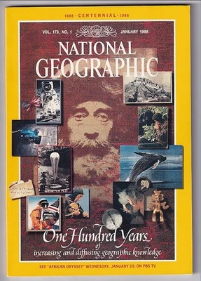 JAN 1988 NATL GEOGRAPH -100 YEARS OF INCREASING & DIFFUSING GEOGRAPHIC KNOWLEDGE - Image 1 of 2