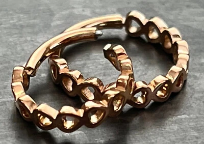 1pc Side Facing Hearts Hinged Segment Ring Surgical Steel Hoop Helix Daith - Image 1 of 3