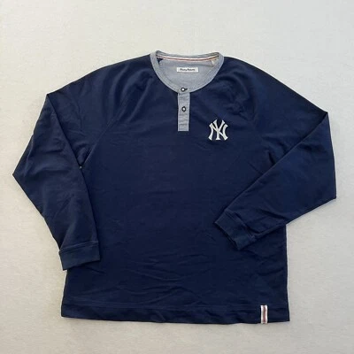 New York Yankees Henley Long Sleeve T-Shirt Mens Large MLB Tommy Bahama Button - Image 1 of 4