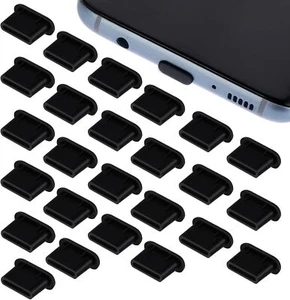 Giantree 25pcs Type-C Dust Plug Set, Silicone USB C Anti Black 25Pcs - Photo 1 sur 8