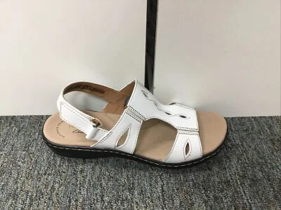 Новые женские белые кожаные сандалии Clark Leisa Lakelyn 26124806 размер 7,5 ширина - Изображение 1 из 4