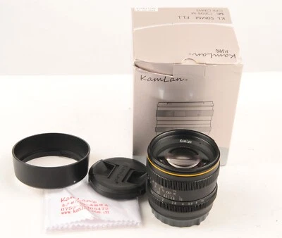 Kamlan 50mm F/1.1   Manual Focus Lens for Sony E Mount (4668BL) - Image 1 of 4