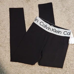 Calvin Klein Performance Leggings Activewear Lounge Pants Black Kids Size M 8/10 - Picture 1 of 4