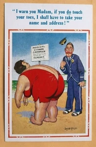 Postcard Donald McGill, Humour D.Constance. 745 'Physical Fitness' - Picture 1 of 2