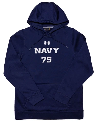 UNDER ARMOUR Navy Midshipmen Naval Academy Hoodie Team Issue Medium M Cover