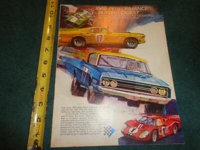 1969 FORD PERFORMANCE BUYERS DIGEST SALES CATALOG TORINO MUSTANG+ BROCHURE ORIG! - Image 1 of 4