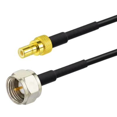 DAB Car Radio Aerial F Type Male to SMB Female Antenna Cable RG174 Coax Cable 2m - Image 1 of 4