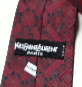  CRAVATE soie bordeau foncé marineYves Saint Laurent@TIE silk - Picture 1 of 4