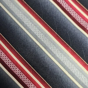 Pierre Cardin Striped Red Black Silver Design 100% Silk Necktie Tie 59" x 4" - Picture 1 of 6