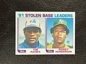 1982 Topps ‘81 Stolen Base Leaders Rickey Henderson Tim Raines #164 NM-MT HOF 