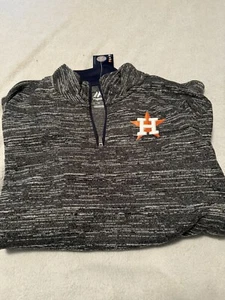 Majestic MLB Houston Astros 1/4 Zip Gray Polyester Sweatshirt Mens Size XL - Picture 1 of 3