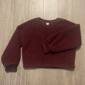 old navy burgundy fleece crew neck sweater girls M 8 fuzzy cozy - Picture 1 of 3
