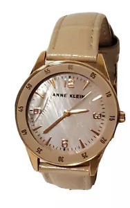Anne Klein Damenuhr braun Lederband silberfarben - Bild 1 von 3