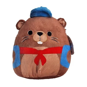 Squishmallows Chip The Beaver Plush Stuffed Animal Kellytoy 8" Brown Sewn Eyes  - Picture 1 of 12